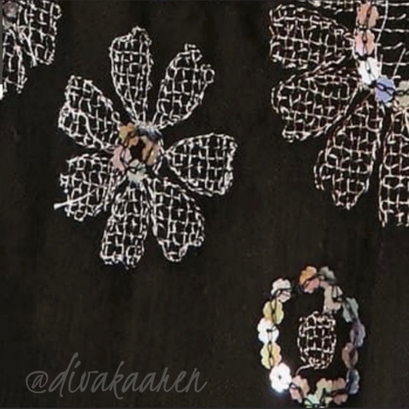 FREE PEOPLE NWT AZEALA Embellished Slip Dress Black/Silver Med, Large - Picture 7 of 9